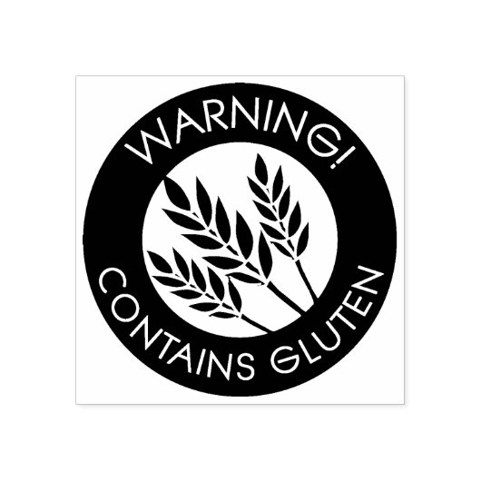 Warnung Enthält Gluten Celiac Weizen Allergie Gummistempel (Prägung)