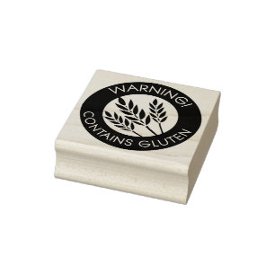 Warnung Enthält Gluten Celiac Weizen Allergie Gummistempel