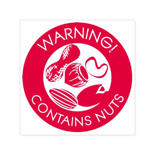 Warnung enthält Nüsse Erdnuss-Erdnüsse Allergen Permastempel (Design)