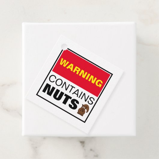 WARNUNG enthält Nuts Geschenkanhänger (Beispiel)