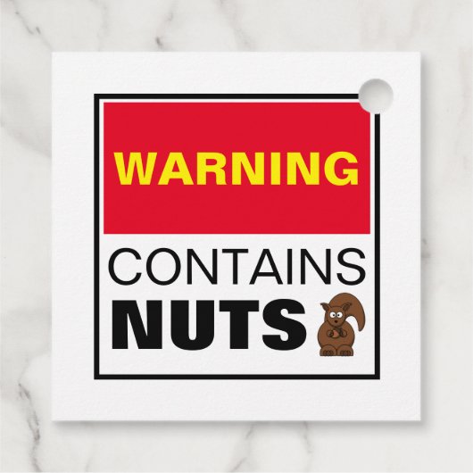 WARNUNG enthält Nuts Geschenkanhänger (Rückseite)