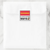 WARNUNG enthält Nuts Quadratischer Aufkleber (Tasche)