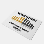 Warnung! Entwerfender Verstand innerhalb des Fußmatte (Schrägansicht)