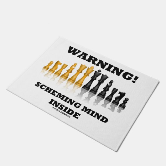 Warnung! Entwerfender Verstand innerhalb des Fußmatte (Schrägansicht)