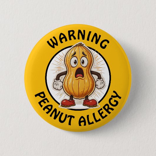Warnung Erdnussallergie-Alarm Button (Vorderseite)