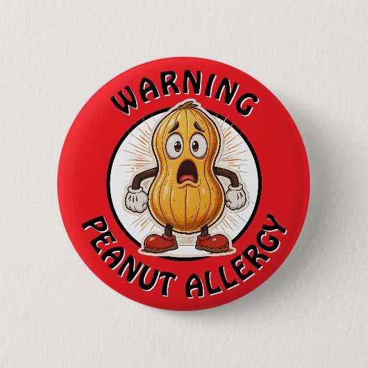 Warnung Erdnussallergie-Alarm Button (Vorderseite)