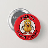 Warnung Erdnussallergie-Alarm Button (Vorne & Hinten)