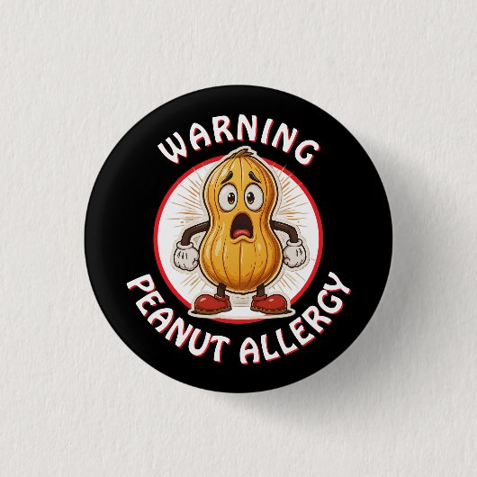 Warnung Erdnussallergie-Alarm Button (Vorderseite)