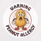 Warnung Erdnussallergie-Alarm Etiketten (Design 2)