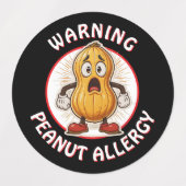 Warnung Erdnussallergie-Alarm Etiketten (Design 1)