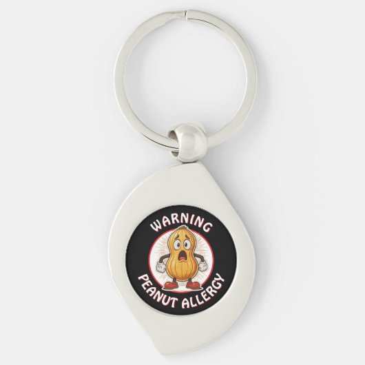 Warnung Erdnussallergie Alarm   Schlüsselanhänger (Vorderseite)