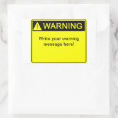 Warnung! - Erstellen Sie Ihr eigenes Warnlabel! Rechteckiger Aufkleber (Tasche)