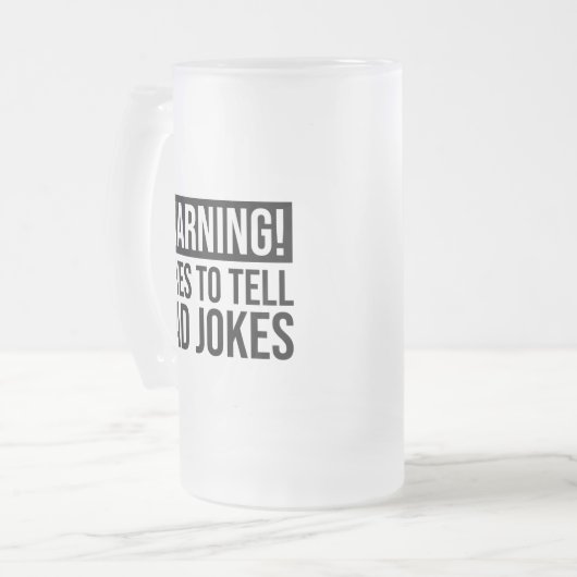 Warnung! Erzählen Sie gerne Vater-Witze Mattglas Bierglas (Vorderseite Links)