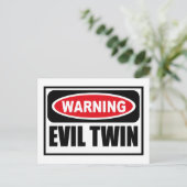 Warnung EVIL TWIN Postkarte (Stehend Vorderseite)