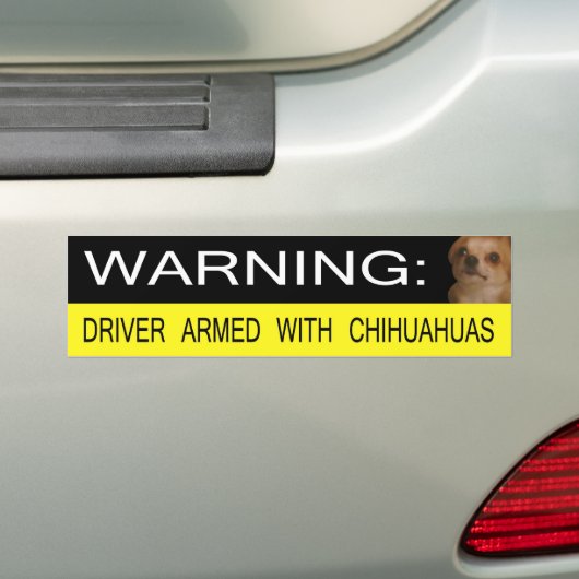 Warnung: Fahrer bewaffnet mit Chihuahua Autoaufkleber (Auf Auto)