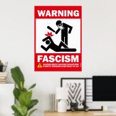 Warnung: Faschismus Poster (Heimbüro)