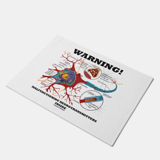 Warnung! Fehlende Neurotransmitter im Inneren Fußmatte (Schrägansicht)