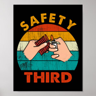 Warnung Feuerwerk Knallkörper Sicherheit Dritt 4. Poster