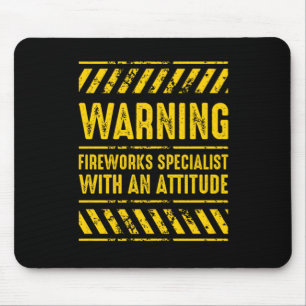 Warnung Feuerwerk Spezialist Pyro Pyrotechnic Gesc Mousepad