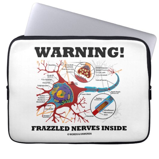 Warnung! Frazzled Nerven innerhalb der Laptopschutzhülle (Vorderseite)