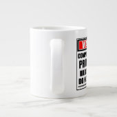 Warnung für Computerwissensprofessor hart am Arbei Jumbo-Tasse (Rückseite)