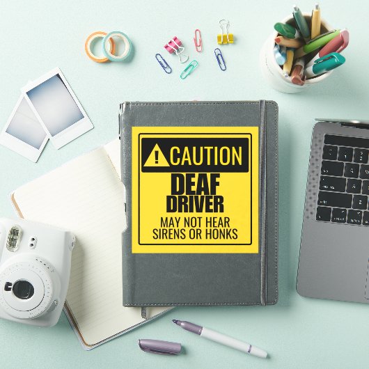 Warnung für Deaf-Treiber Aufkleber (iPad Hülle)