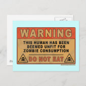 Warnung für den Zombie-Konsum ungeeignet Postkarte (Vorne/Hinten)