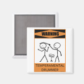 Warnung für einen temporären Drummer Magnet (Vorderseite/Rückseite)