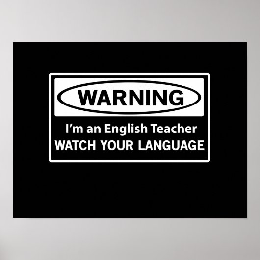 Warnung für Englischlehrer Poster (Vorne)