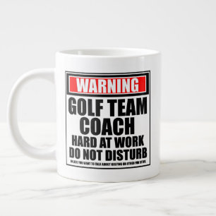 Warnung für Golf Team Coach hart am Arbeitsplatz Jumbo-Tasse