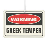 Warnung für griechischen Temper Autolufterfrischer (Vorderseite)
