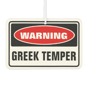 Warnung für griechischen Temper Autolufterfrischer