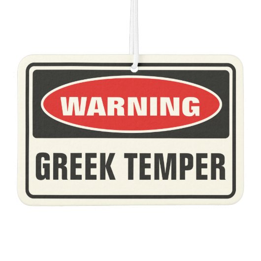 Warnung für griechischen Temper Autolufterfrischer (Vorderseite)