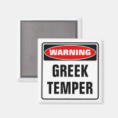 Warnung für griechischen Temper Magnet (Vorderseite/Rückseite)