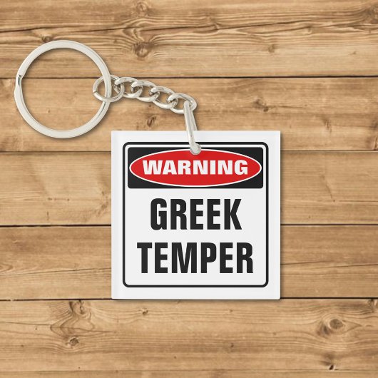 Warnung für griechischen Temper Schlüsselanhänger