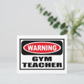 Warnung für GYM-LEHRER Postkarte (Stehend Vorderseite)