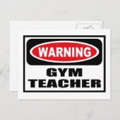 Warnung für GYM-LEHRER Postkarte (Vorne/Hinten)