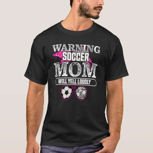 Warnung Fußball Mama wird Yell Louly Football sage T-Shirt (Vorderseite)