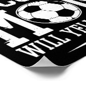 Warnung Fußballmutter wird laut schreien, Fußballf Poster (Ecke)