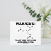 Warnung! gefüllt mit Dynamit (Nitroglyzerin) Postkarte (Stehend Vorderseite)