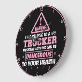 Warnung: gehört einem Lastkraftwagen Große Wanduhr (Winkel)