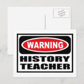 Warnung GESCHICHTE LEHRER Postkarte (Vorne/Hinten)