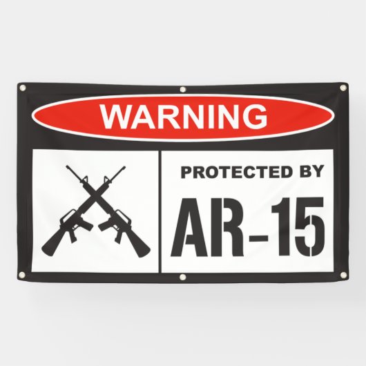 Warnung geschützt durch AR-15 Zuhause Banner (Horizontal)