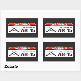 Warnung geschützt durch AR-15 Zuhause Rechteckiger Aufkleber