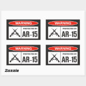 Warnung geschützt durch AR-15 Zuhause Rechteckiger Aufkleber (Blatt)