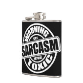 Warnung giftiger Sarcasm Funny Phrase Flachmann (Links)