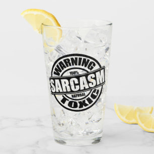 Warnung giftiger Sarcasm-Funny-Zitat Glas