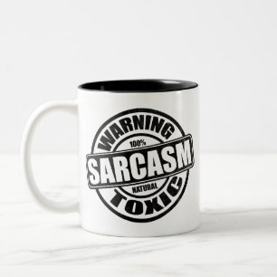 Warnung giftiger Sarcasm-Humour-Phrase Zweifarbige Tasse