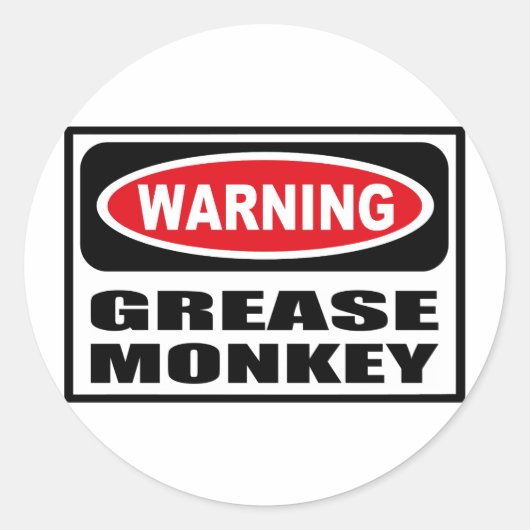 Warnung GREASE MONKEY Sticker (Vorderseite)