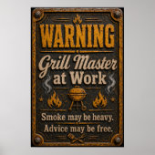 Warnung, Grillmeister am Werk Poster (Vorne)